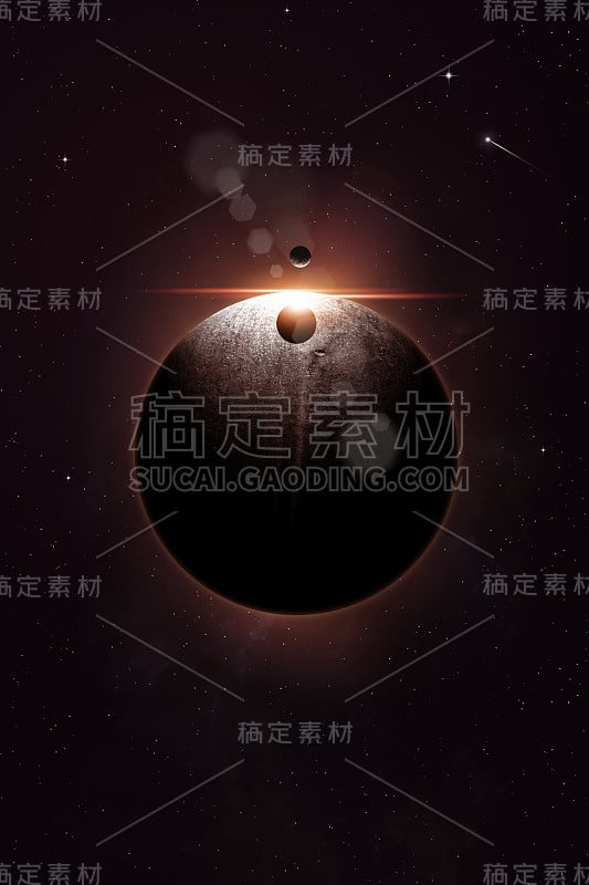 太空行星背景。3d插图