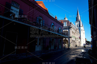 圣路易斯大教堂，法国区，新奥尔良，路易斯安那州，美国