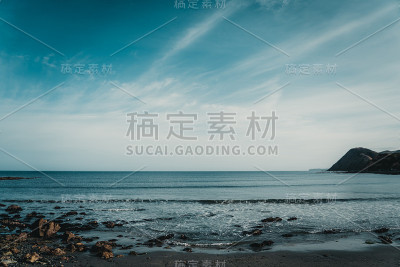 新西兰惠灵顿海滩景观;