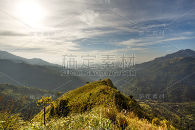 景观。小亚当峰的景色。斯里兰卡。