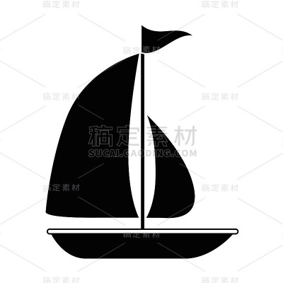 帆船是夏季孤立的标志