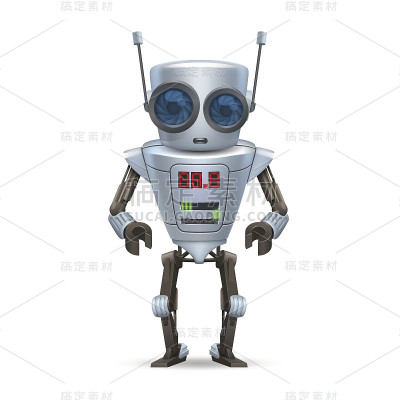 机器人物体唱歌技术艺术，矢量插图