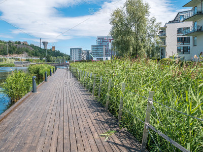 夏日里瑞典斯德哥尔摩的Hammarby Sjostad。