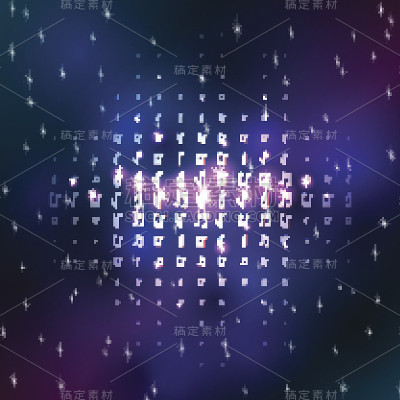 音乐音符在太空背景与闪亮的星星