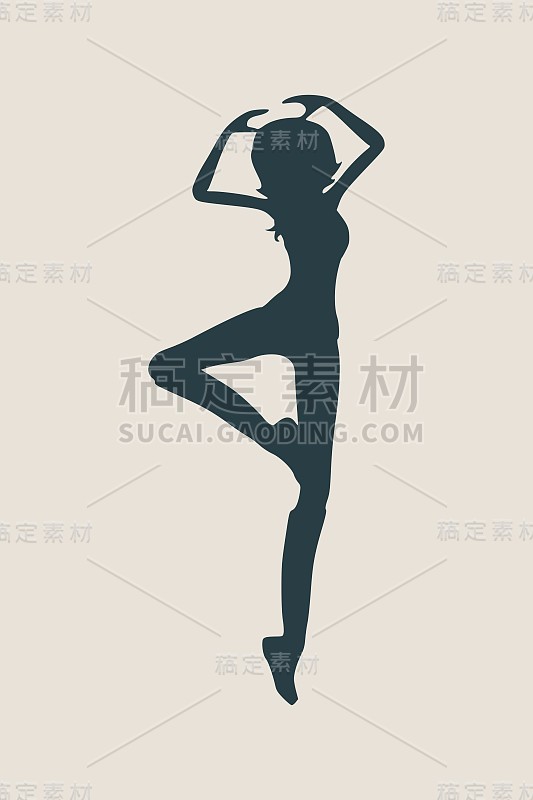 一个跳舞女孩的剪影