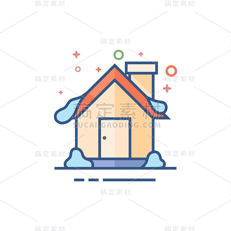 Flat Color Icon - House