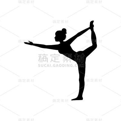 苗条的女孩练习瑜伽体式