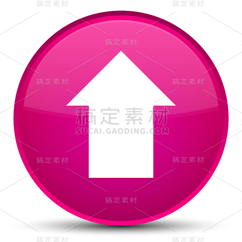 上传箭头图标特殊的粉色圆形按钮