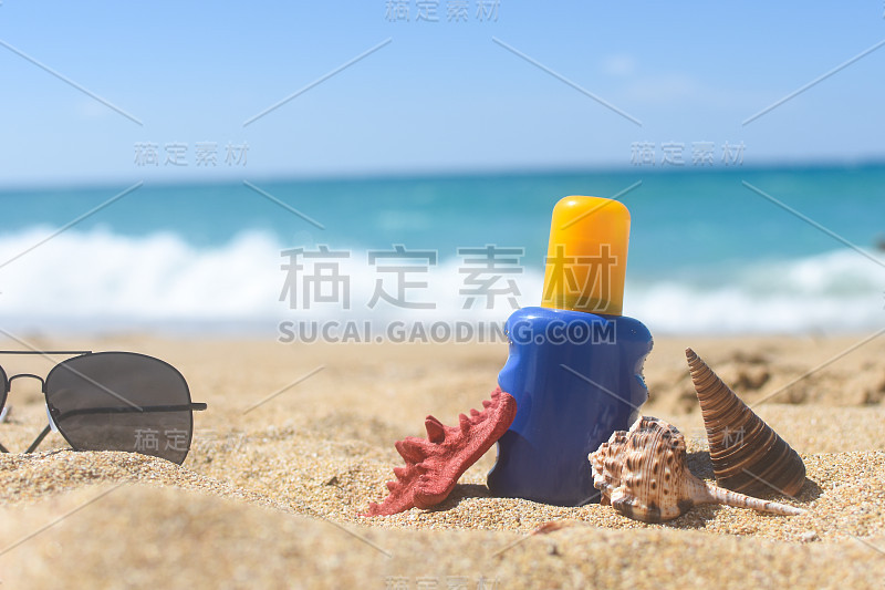 海滩上的夏日度假装饰品