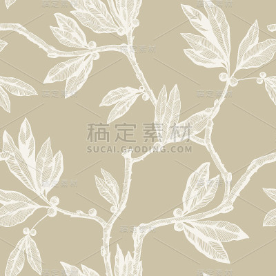 无缝图案与花卉装饰