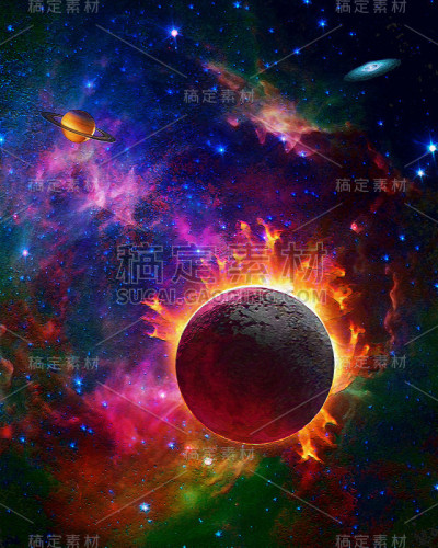 外太空的火星球