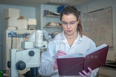 肖像自信女科学家库存照片
