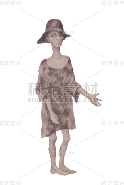 无家可归的乞丐，孩子，衣衫褴褛的乞丐