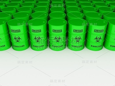 成排的生化桶