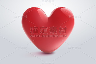 红色3d情人心