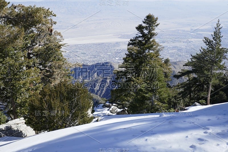 沙漠上方哈辛托山上的雪