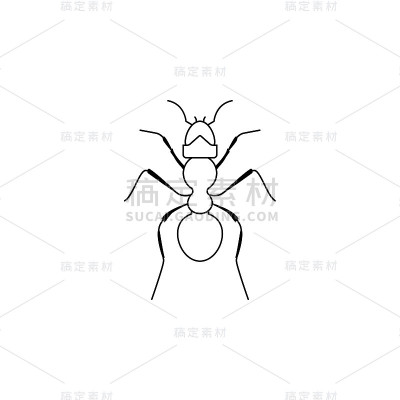 蚂蚁图标。昆虫世界元素图标。优质的图形设计图标。简单的线条图标为网站，网页设计，移动应用程序，信息图