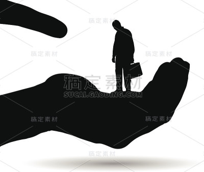 一个人的矢量剪影。