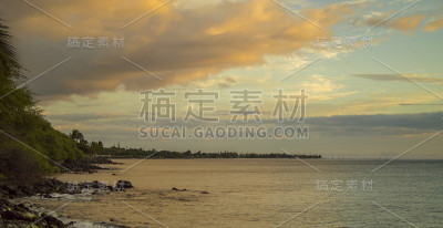 毛伊岛日落。