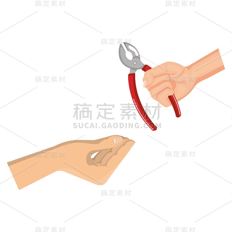 手用钳子工具隔离图标