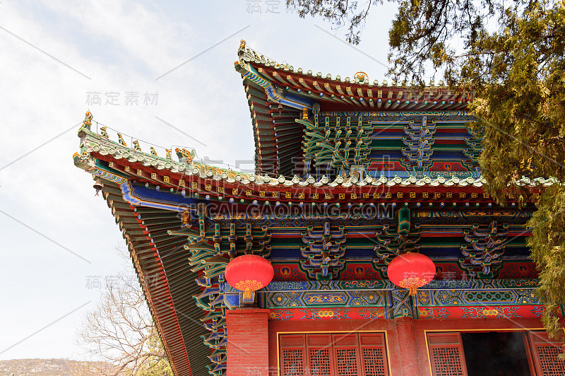 在正宗少林寺(少林寺)的宝塔，一个禅宗佛教寺庙。联合国教科文组织世界遗产