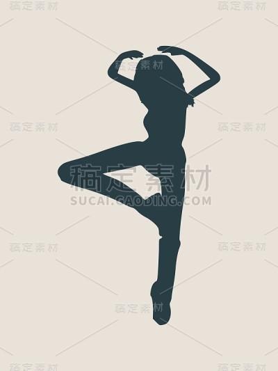 一个跳舞女孩的剪影
