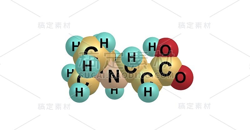 米屈肼分子结构孤立于白色