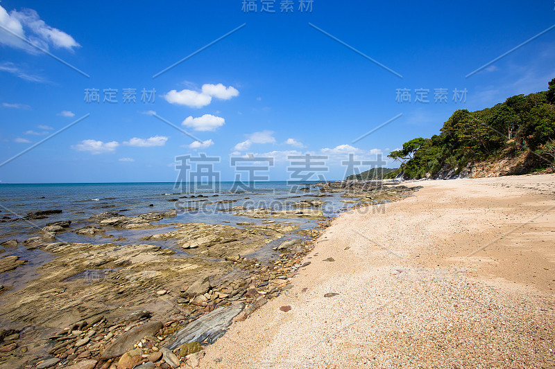 岛屿，岩石-物体，夏天，热带气候，风