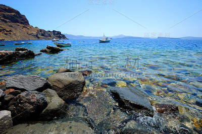 风景优美的爱琴海和渔船