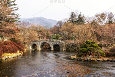 布尔古萨入口结冰池塘
