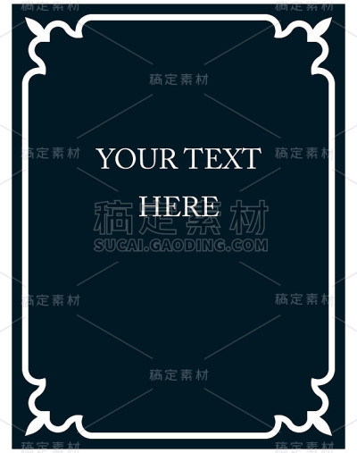 简单的矢量线边框框架孤立的插图
