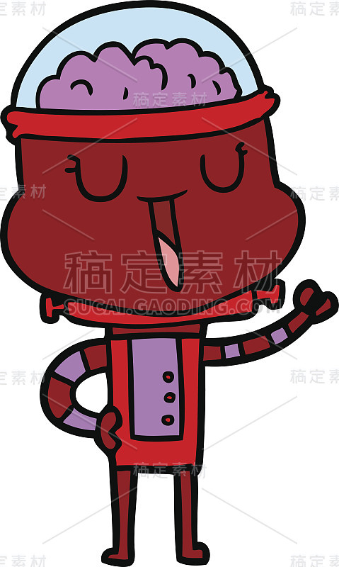 快乐的卡通机器人