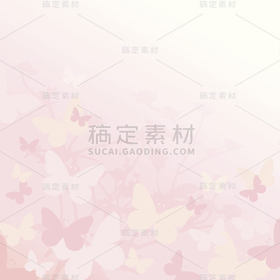 极简抽象背景与浅粉色和橙色蝴蝶