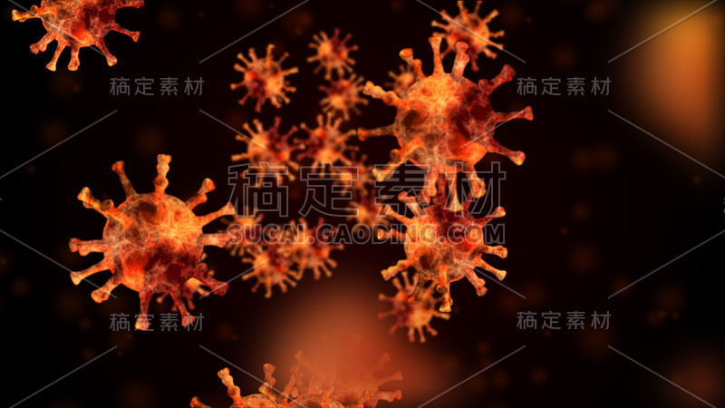 3d render Coronavirus (COVID-19), Virus of flu or 