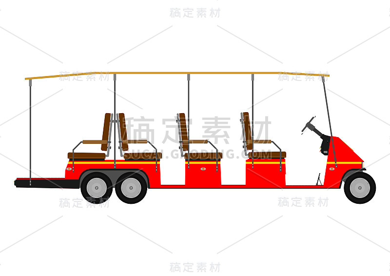 高尔夫球车的剪影。