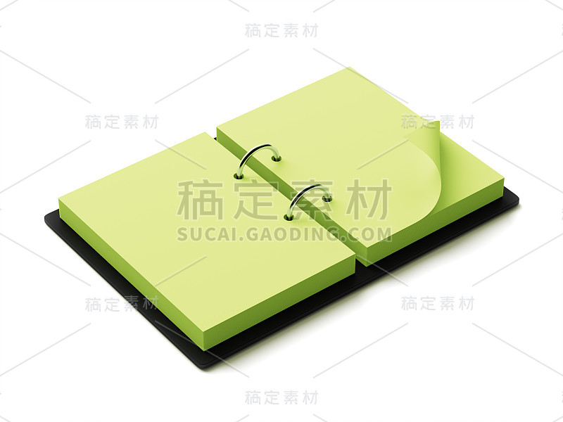 空白绿色纸记事本