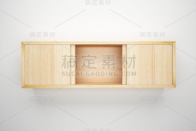 木质橱柜，白色内墙