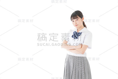 穿着制服的年轻学生肖像