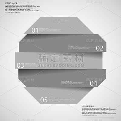 信息图模板的主题为八角形，分为五个部分