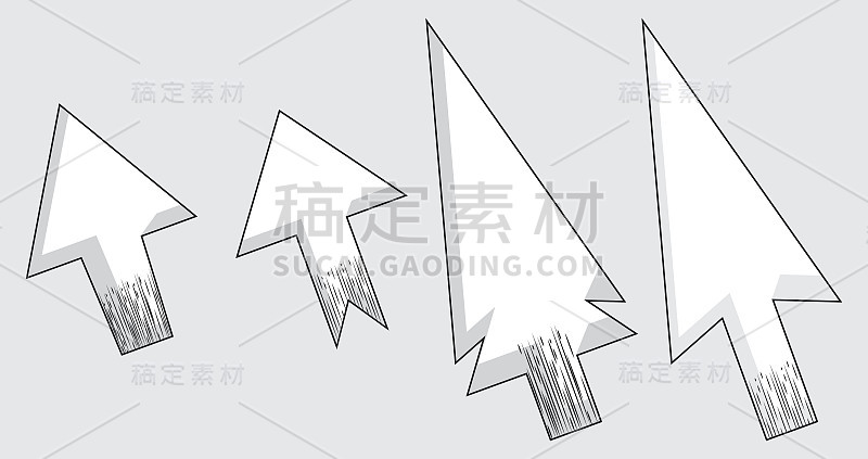 向量现代设置箭头光标符号图标。