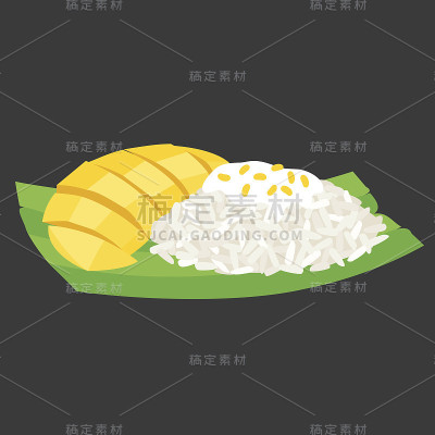 香蕉叶芒果糯米饭