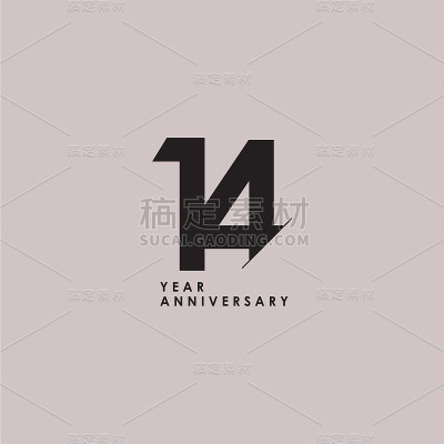 14周年庆典矢量模板设计插图