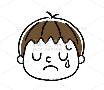 男孩的表情:伤心，流泪
