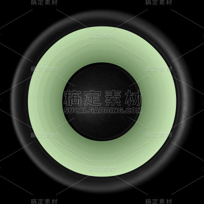 绿色音频扬声器孤立在黑色背景