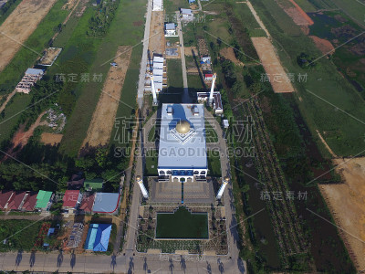 清真寺鸟瞰图，Hatyai，泰国