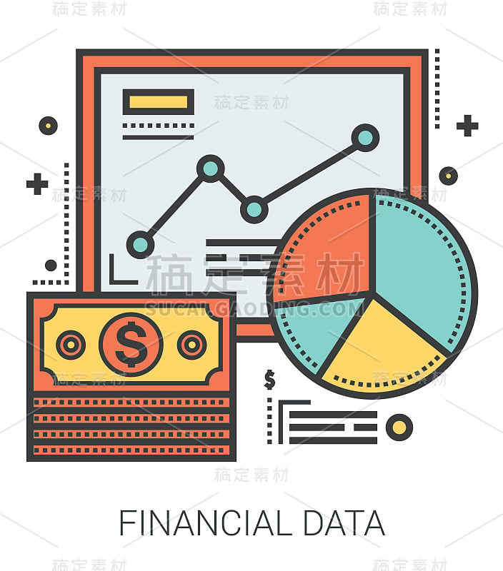 财务数据线信息图表。