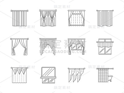 帘线平面矢量图标设置