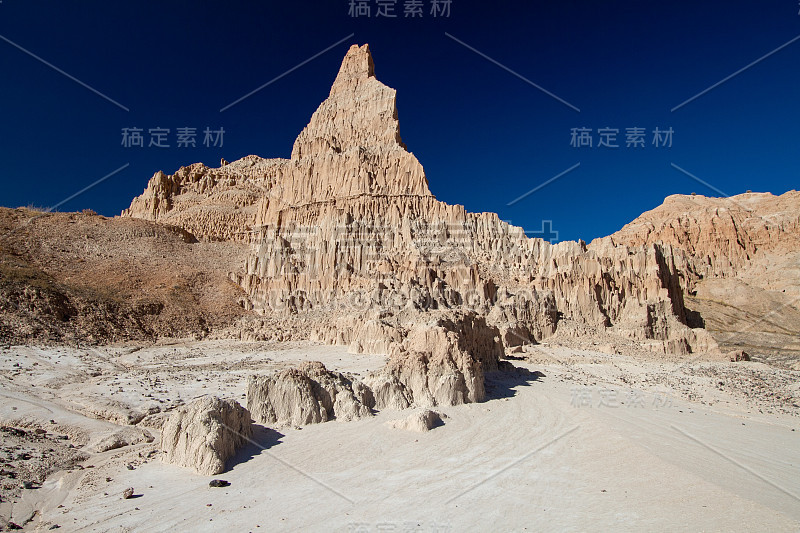 戏剧性的山丘和砂岩峡谷在沙漠景观。