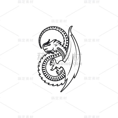 龙图标模板矢量插图