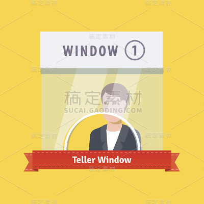柜员窗口平面插图